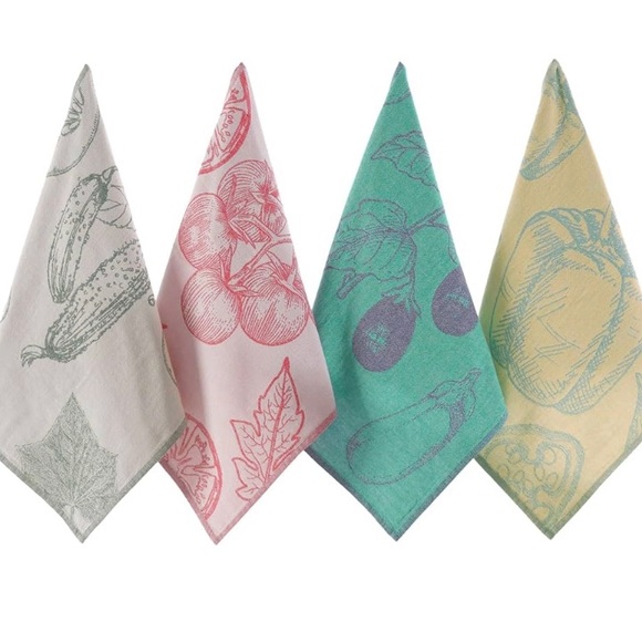 Sea me at home Other - Sea me at home Jacquard Tea Towel 100% Turkish Cotton Set of 4 Garden Vegetables